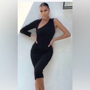 Chic Long Sleeve Black Dress